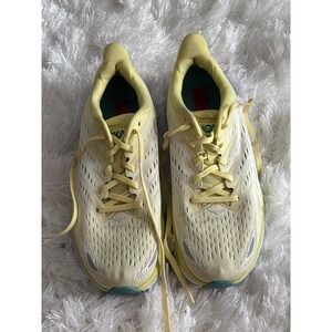 Hoka One One Women's Yellow Clifton 8 Running Sneakers Size 7B Athleisure